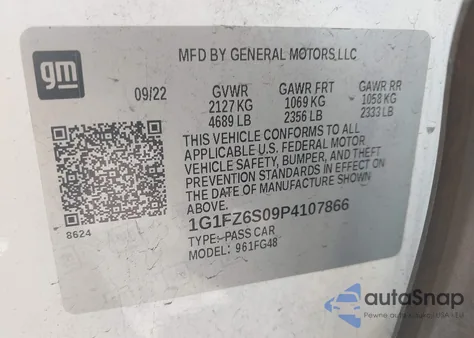 2023 Chevrolet Bolt Euv Fwd Premier z USA, uszkodzony, nr VIN 1G1FZ6S09P4107866